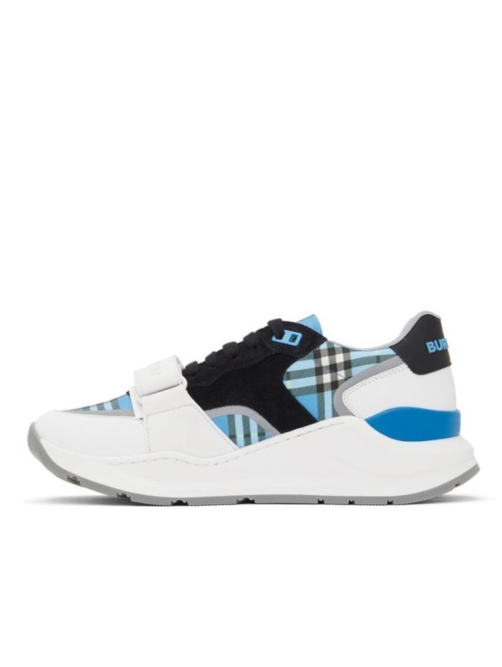 Burberry Blue Check Ramsey Low Top Sneakers, Size EU43 New in Box